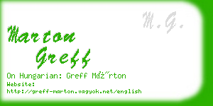 marton greff business card